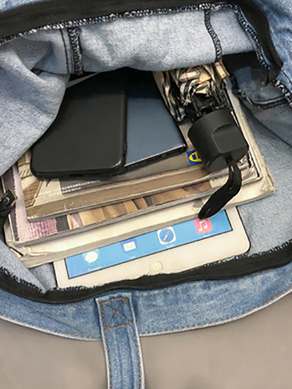 Casual Denim Split-Joint Solid Color Bags Accessories - Image 14