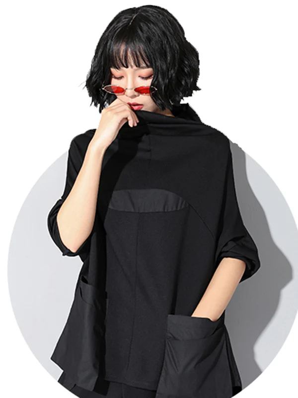 Casual High-Low Split-Joint Batwing Sleeve T-Shirts Tops - Image 4