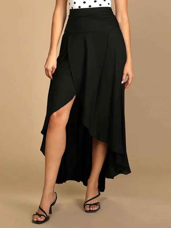 Casual Irregularity Solid Color Skirts Bottoms - Image 4