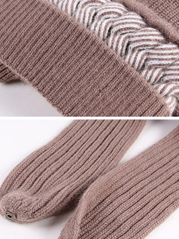 Casual Jacquard 7 Colors Scarf&Hat Set - Image 18
