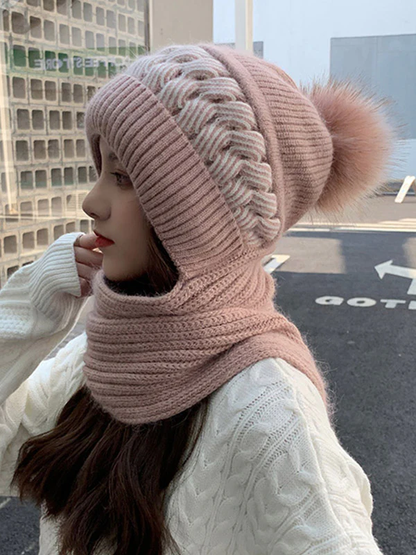 Casual Jacquard 7 Colors Scarf&Hat Set - Image 7