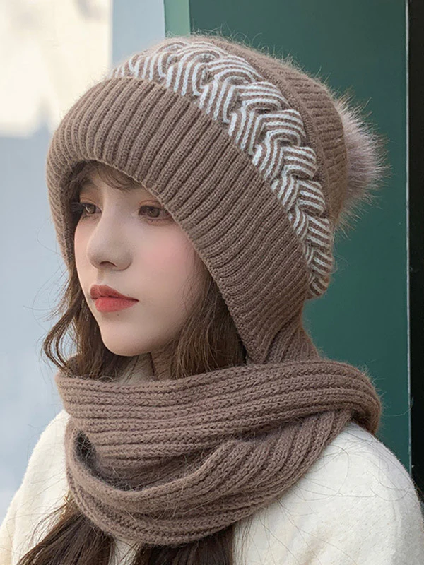 Casual Jacquard 7 Colors Scarf&Hat Set - Image 8