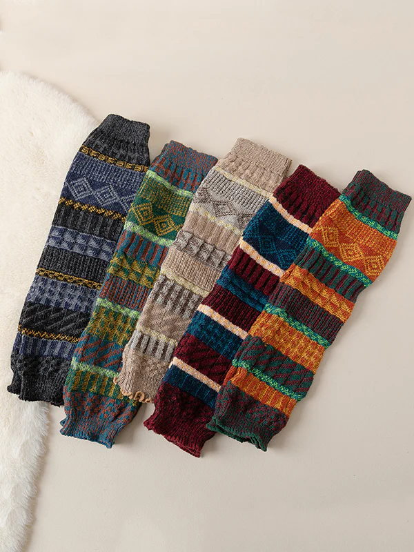 Casual Keep Warm Contrast Color Leg Warmers Accessories - Image 12