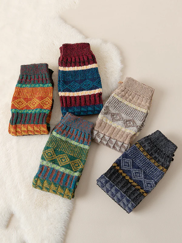 Casual Keep Warm Contrast Color Leg Warmers Accessories - Image 13