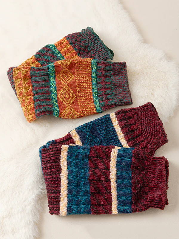 Casual Keep Warm Contrast Color Leg Warmers Accessories - Image 14