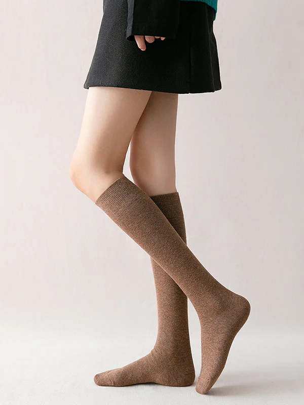 Casual Keep Warm Solid Color Socks Accessories - Image 10