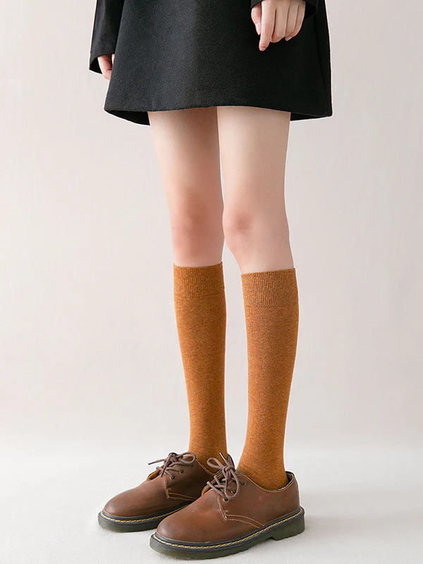 Casual Keep Warm Solid Color Socks Accessories - Image 12