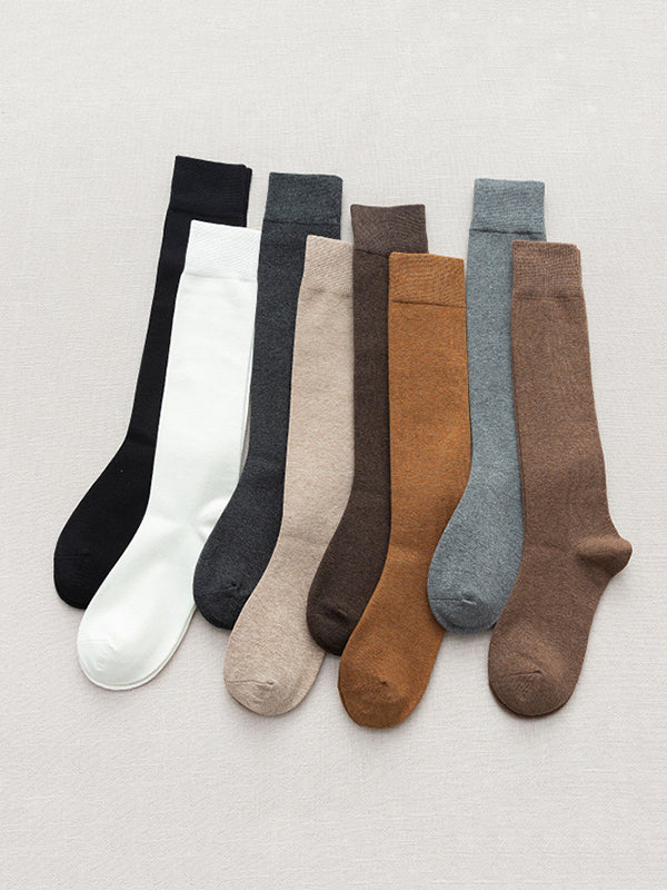 Casual Keep Warm Solid Color Socks Accessories - Image 13