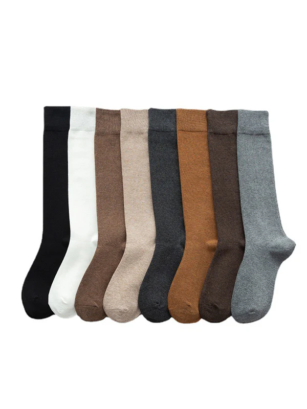 Casual Keep Warm Solid Color Socks Accessories - Image 16