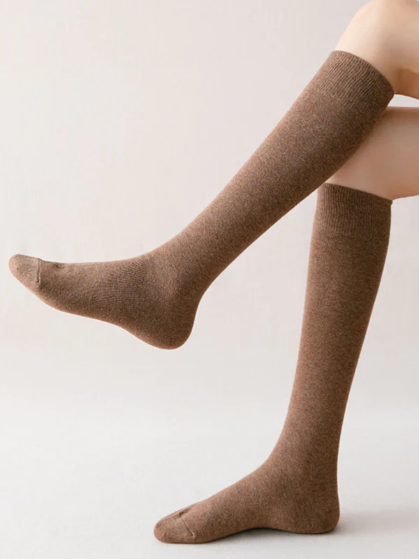 Casual Keep Warm Solid Color Socks Accessories - Image 2