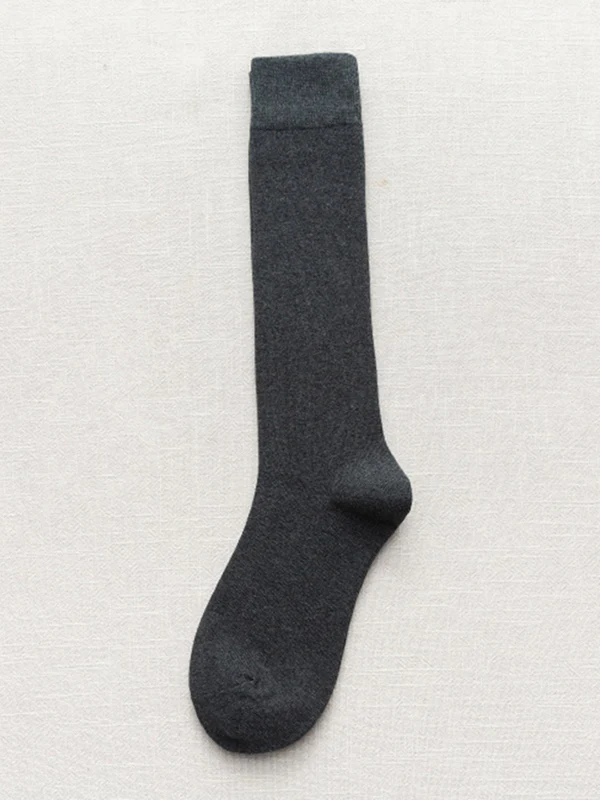 Casual Keep Warm Solid Color Socks Accessories - Image 24