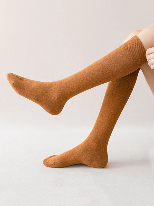 Casual Keep Warm Solid Color Socks Accessories - Image 3