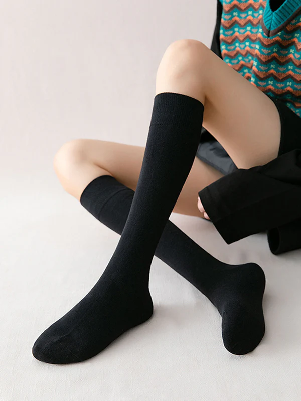 Casual Keep Warm Solid Color Socks Accessories - Image 5