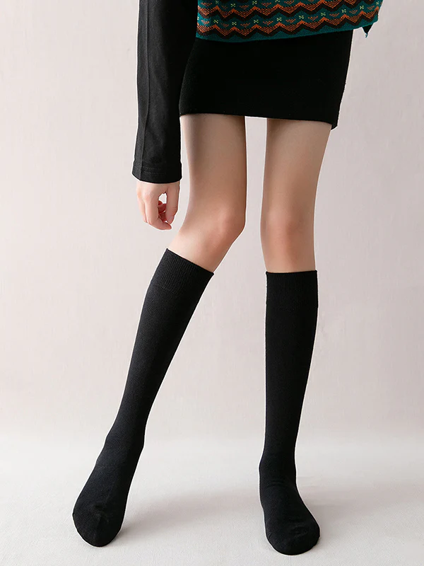 Casual Keep Warm Solid Color Socks Accessories - Image 6