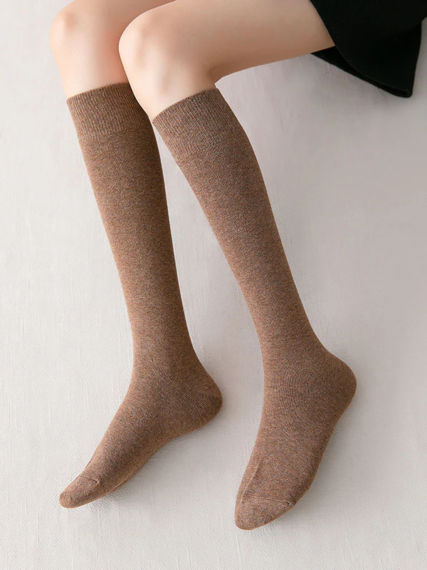 Casual Keep Warm Solid Color Socks Accessories - Image 8