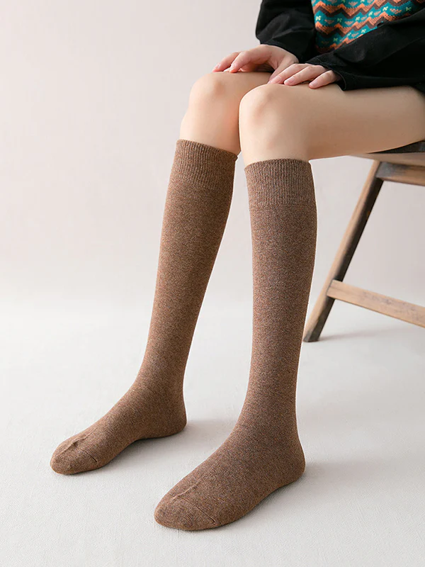 Casual Keep Warm Solid Color Socks Accessories - Image 9