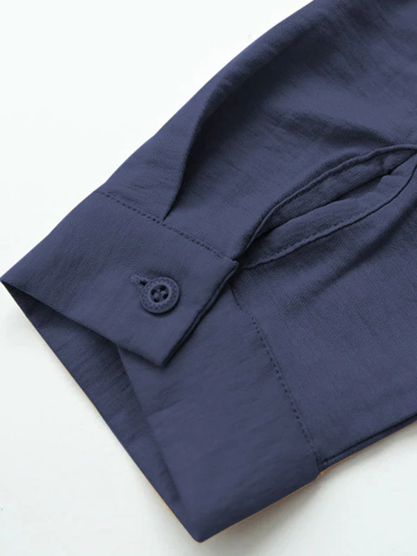 Casual Long Sleeves Loose Solid Color V-Neck Blouses&Shirts Tops - Image 20