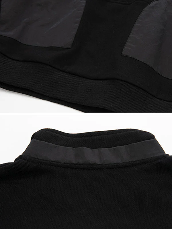 Casual Long Sleeves Loose Solid Color Zipper High-Neck Sweatshirt Tops - Image 12