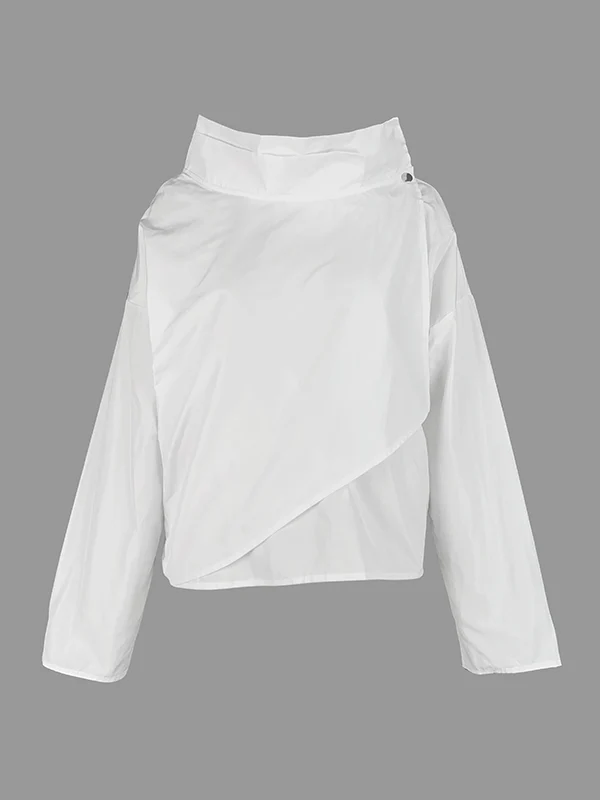 Casual Loose Black Stand Collar Outerwear - Image 4