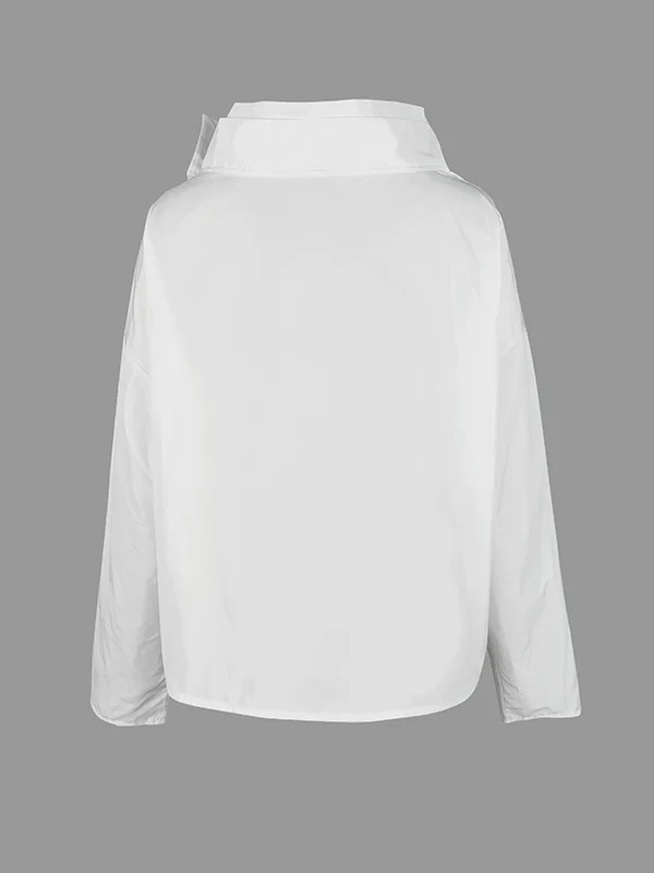 Casual Loose Black Stand Collar Outerwear - Image 5