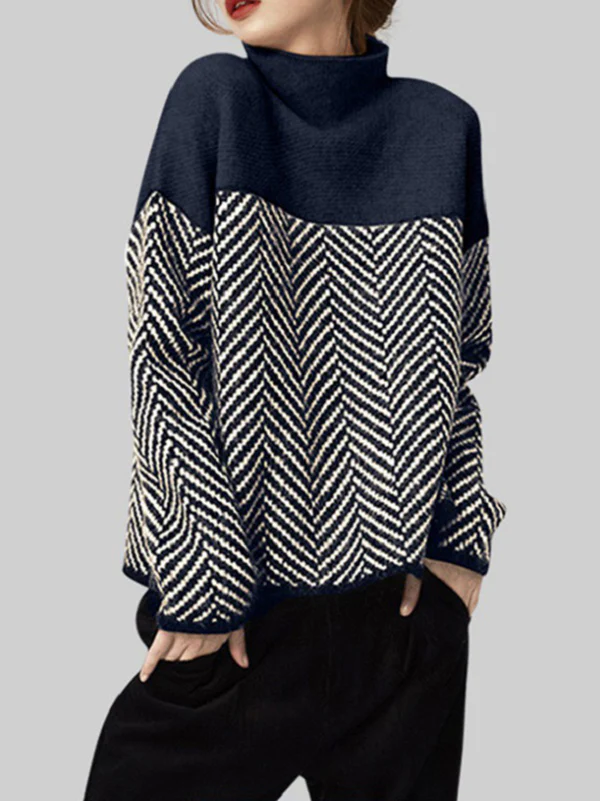 Casual Loose High-Neck Sweater Tops - Image 2