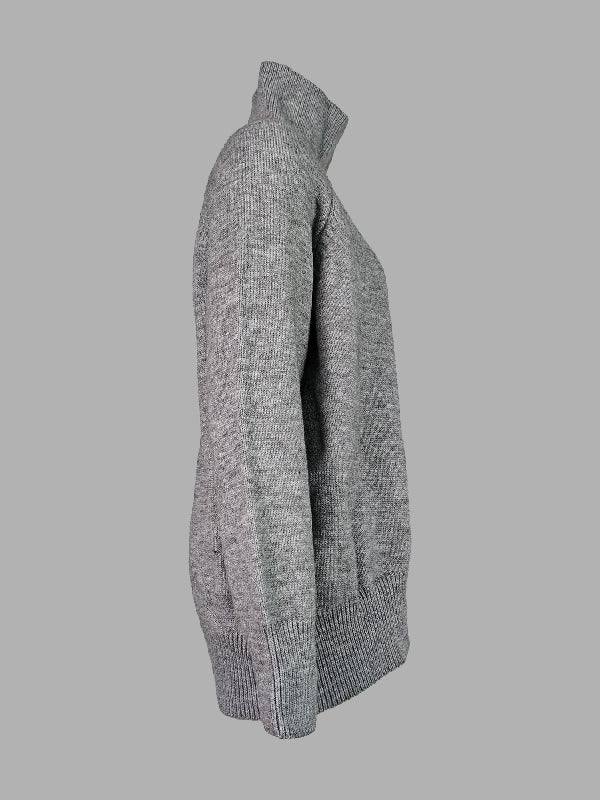 Casual Loose Long Sleeves Solid Color High-Neck Sweater Tops - Image 16