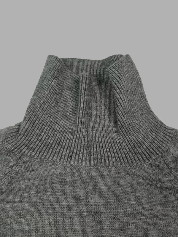 Casual Loose Long Sleeves Solid Color High-Neck Sweater Tops - Image 18