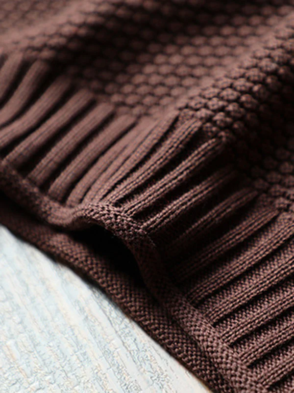 Casual Loose Long Sleeves Solid Color High-Neck Sweater Tops - Image 13