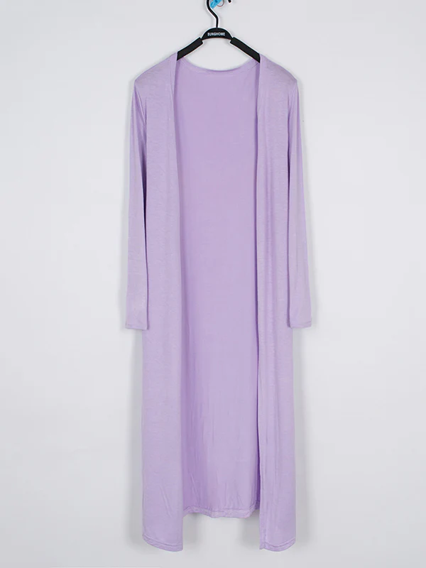 Casual Loose Long Sleeves Solid Color Outerwear - Image 13