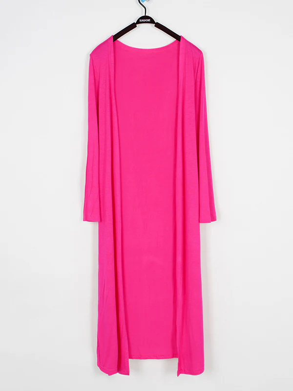 Casual Loose Long Sleeves Solid Color Outerwear - Image 15