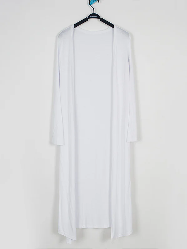 Casual Loose Long Sleeves Solid Color Outerwear - Image 7