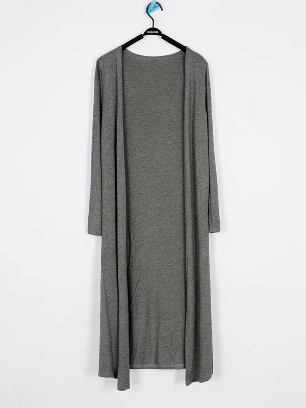 Casual Loose Long Sleeves Solid Color Outerwear - Image 9