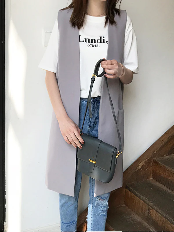Casual Loose Long Split-Joint Sleeveless Vest - Image 3