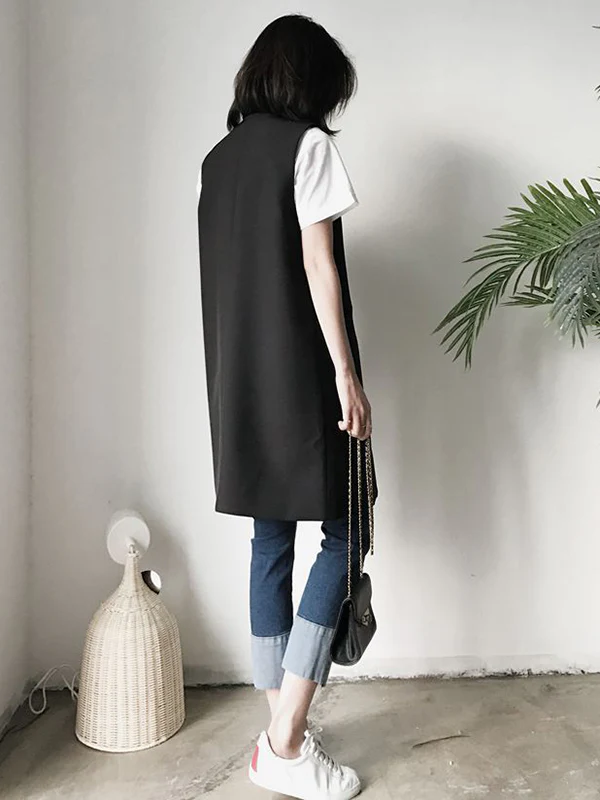Casual Loose Long Split-Joint Sleeveless Vest - Image 6