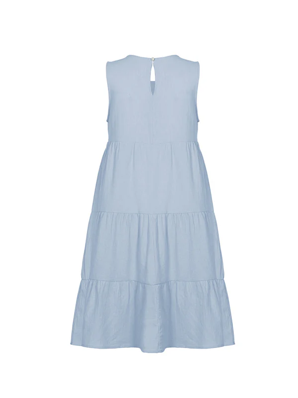 Casual Loose Sleeveless Split-Joint Solid Color Round-Neck Vest Top - Image 13