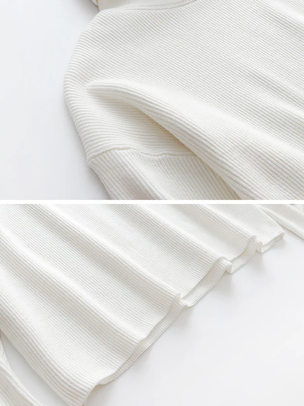 Casual Loose Solid Color High-Neck Long Sleeves Knitwear - Image 28