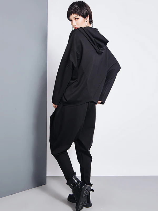 Casual Loose Split-Joint Solid Color High-Waisted Harem Pants - Image 9