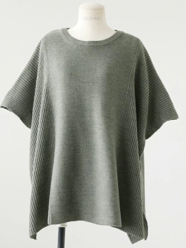 Casual Loose Split-Side Round-Neck Sweater Tops - Image 11