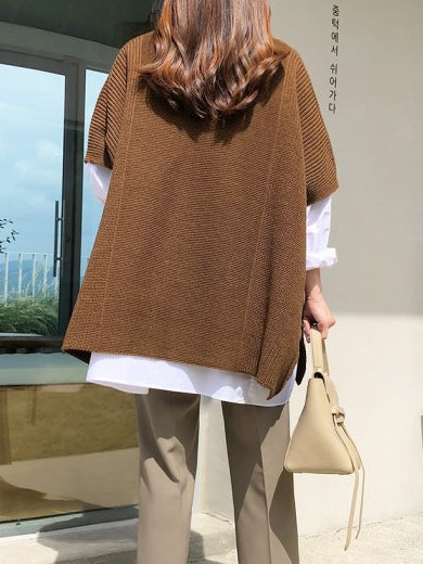 Casual Loose Split-Side Round-Neck Sweater Tops - Image 8