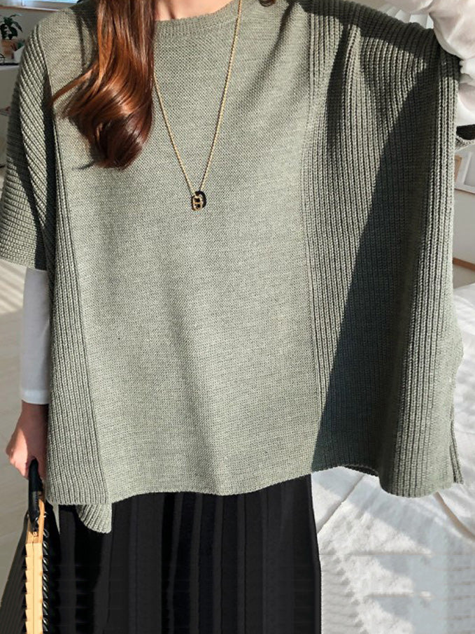 Casual Loose Split-Side Round-Neck Sweater Tops - Image 9