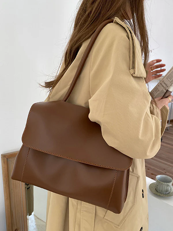 Casual Simple Chic Solid Color Shoulder Bag - Image 3