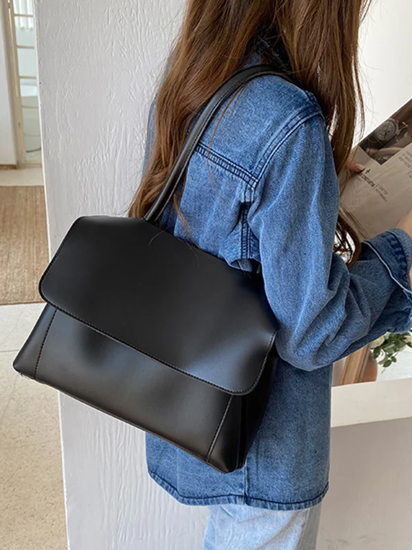 Casual Simple Chic Solid Color Shoulder Bag - Image 6