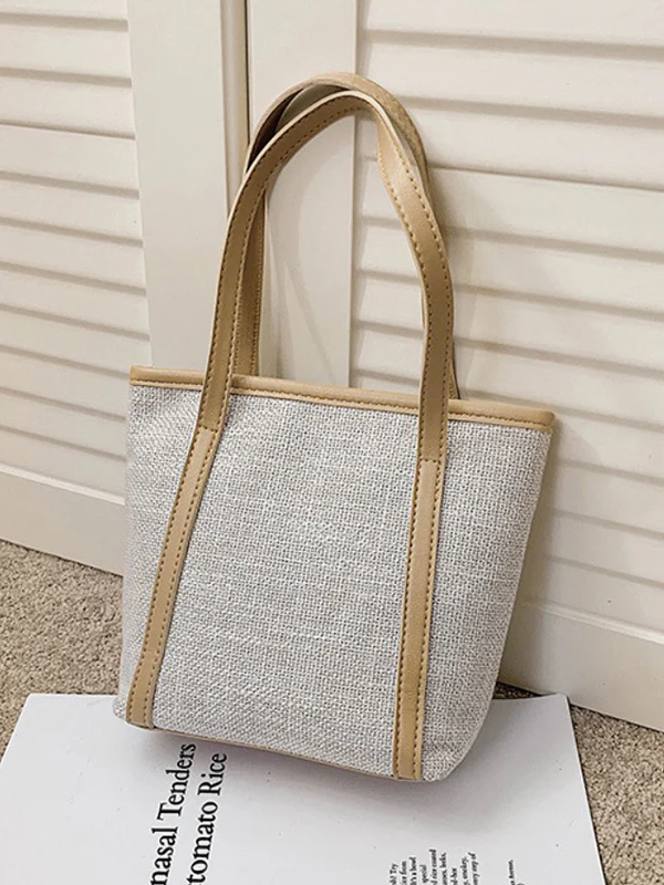 Casual Simple Solid Color Canvas Tote Bag - Image 12