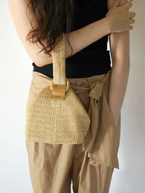 Casual Simple Weave Handbag - Image 3