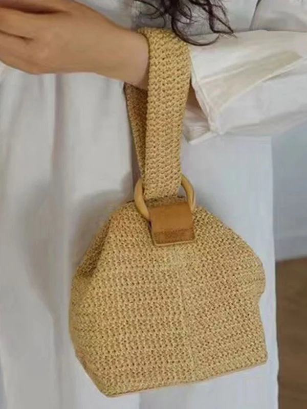 Casual Simple Weave Handbag - Image 4