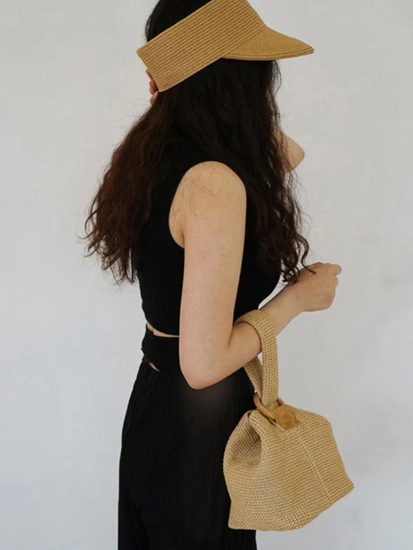 Casual Simple Weave Handbag - Image 5