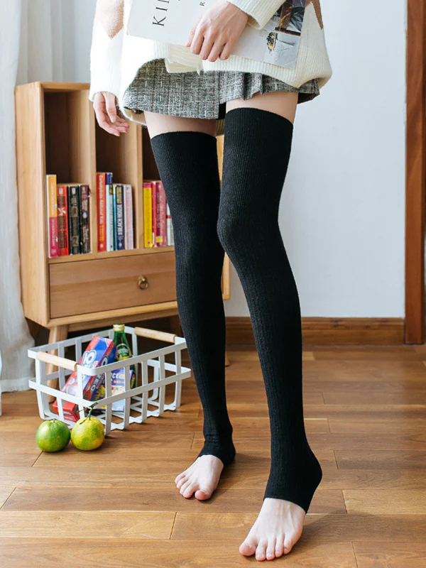 Casual Skinny Keep Warm Solid Color Leg Warmers Accessories - Image 2