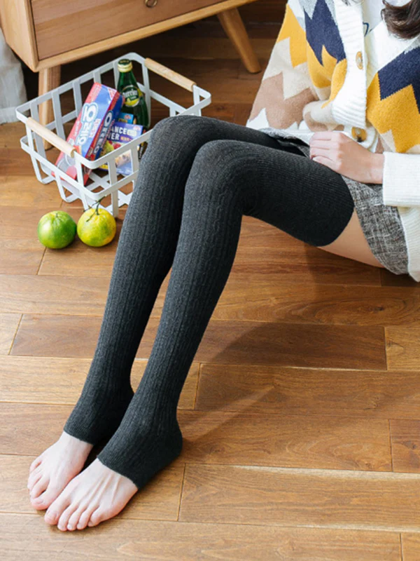 Casual Skinny Keep Warm Solid Color Leg Warmers Accessories - Image 3
