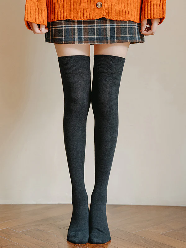 Casual Skinny Leg Solid Color Stockings Accessories - Image 10