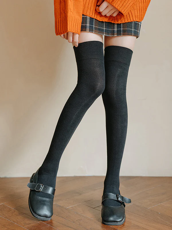 Casual Skinny Leg Solid Color Stockings Accessories - Image 12